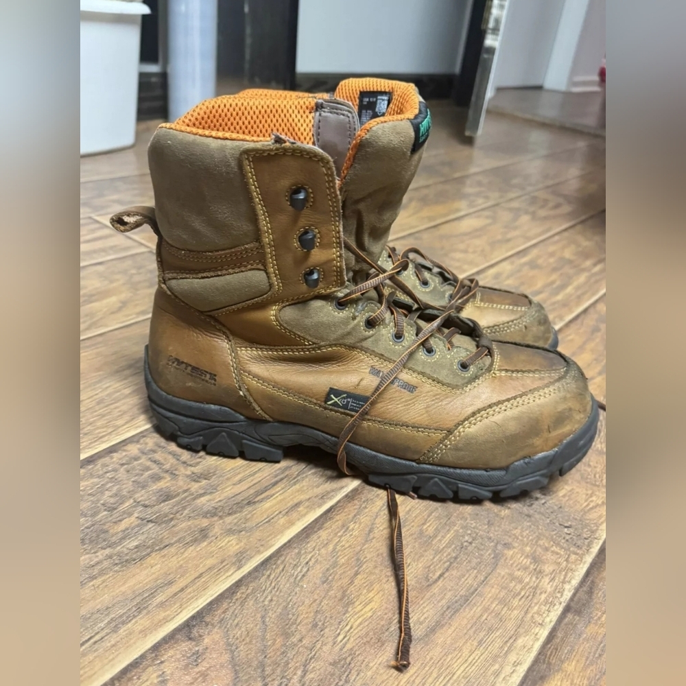 HYTEST Work Boots Men’s 13W - Waterproof Wide Leather Brown F2413-18 Electrical